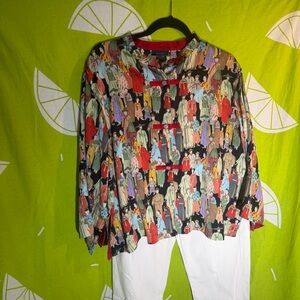 Natori Multicolor Graphic Blouse